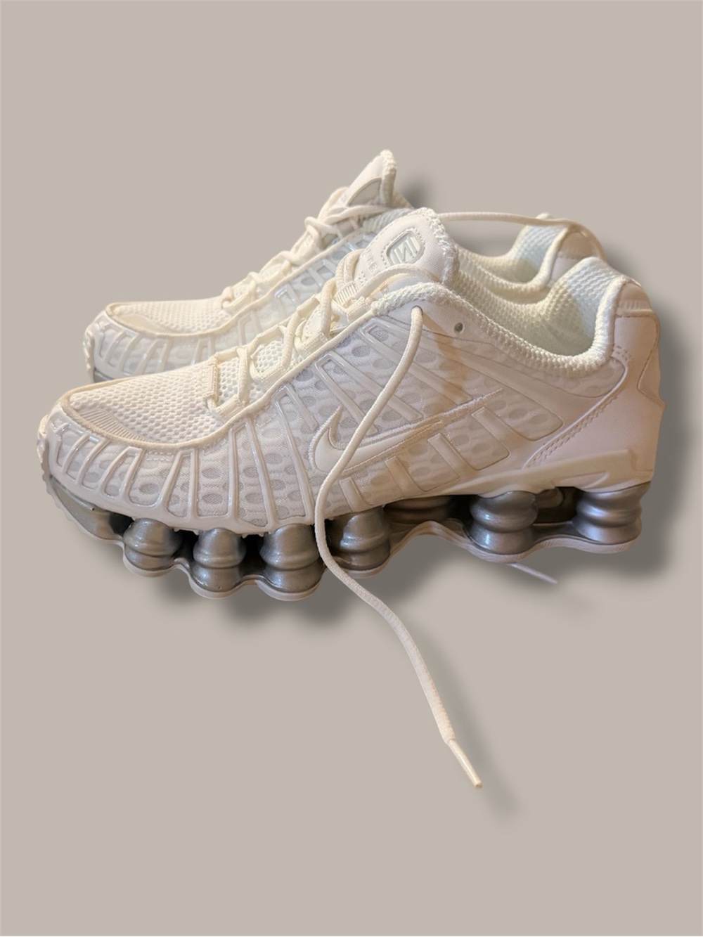 New! Nike Shox TL White And Metallic Silver (Women 5.5) (No Box)